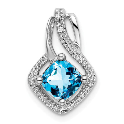 14K white gold diamond pendant