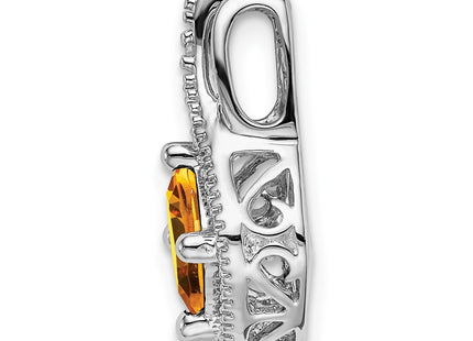 14K white gold diamond pendant, alternate view