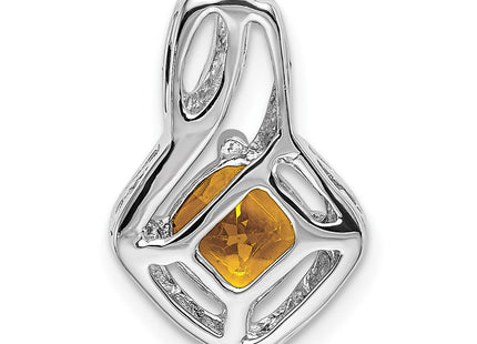 14K white gold diamond pendant, further view