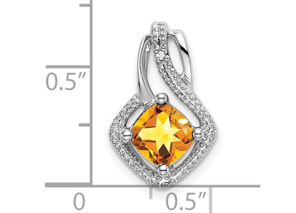 14K white gold diamond pendant, another view