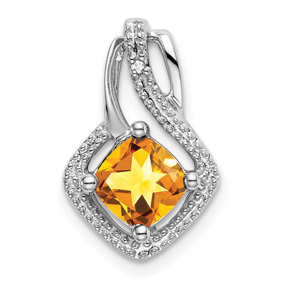 14K white gold diamond pendant