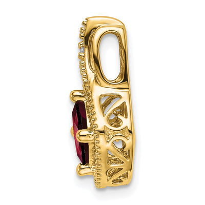 14K Garnet and Diamond Pendant, 17.6 x 11.4mm
