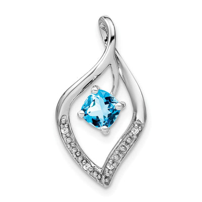 14K white gold diamond pendant