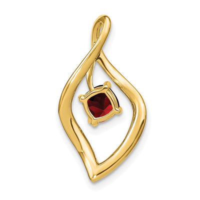 14K Garnet and Diamond Pendant, 24 x 12.75mm