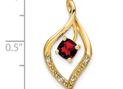 14k Garnet and Diamond Pendant (Style PM7035-GA-003-YA)