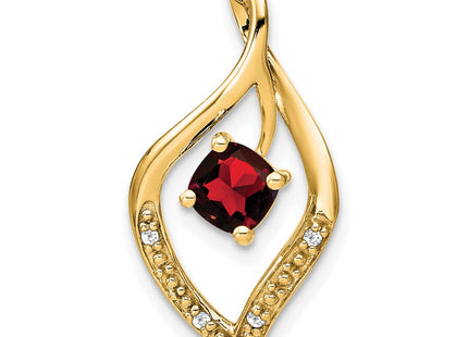 14k Garnet and Diamond Pendant (Style PM7035-GA-003-YA)