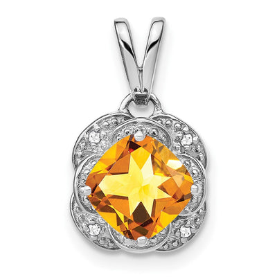 14K white gold diamond pendant