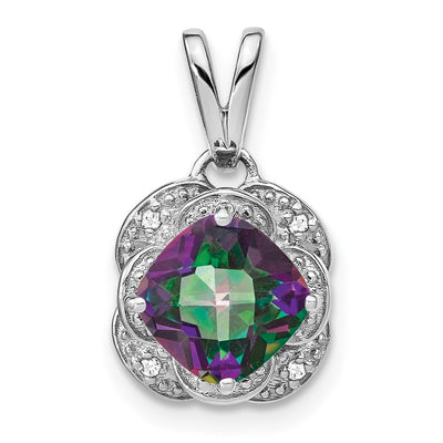 14K white gold diamond pendant