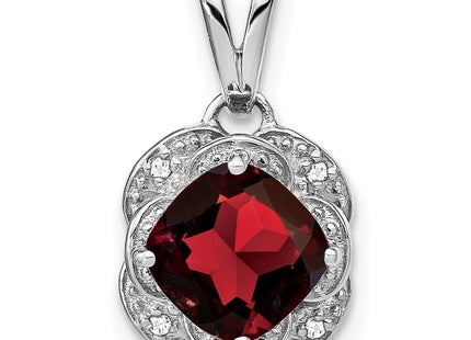 14K white gold diamond pendant