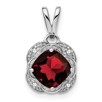 14K white gold diamond pendant