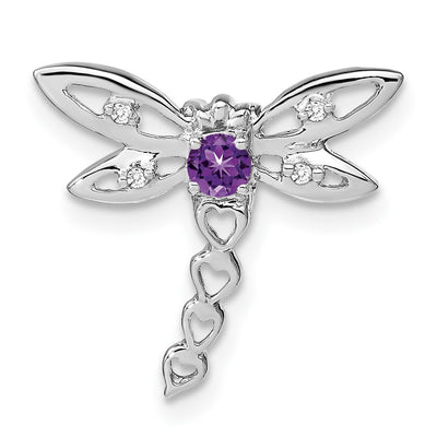 14K white gold diamond dragonfly chain