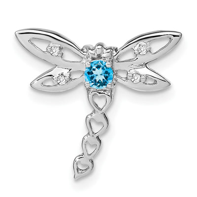 14K white gold diamond dragonfly chain
