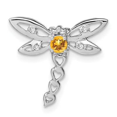 14K white gold diamond dragonfly chain