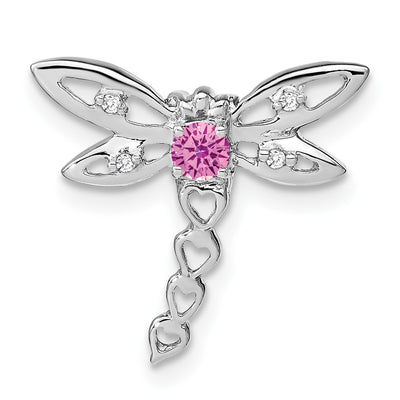 14K white gold diamond dragonfly chain