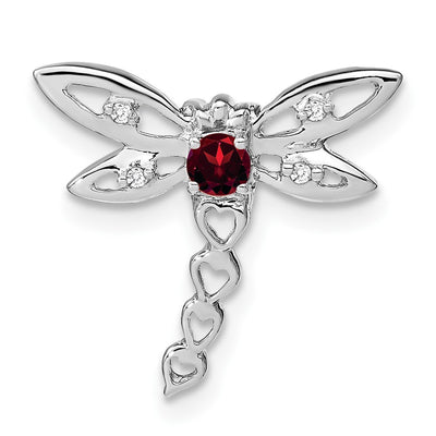 14K white gold diamond dragonfly chain