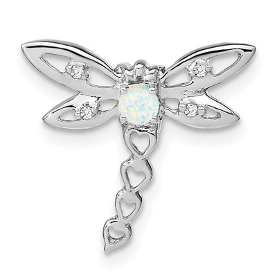 14K white gold diamond dragonfly chain