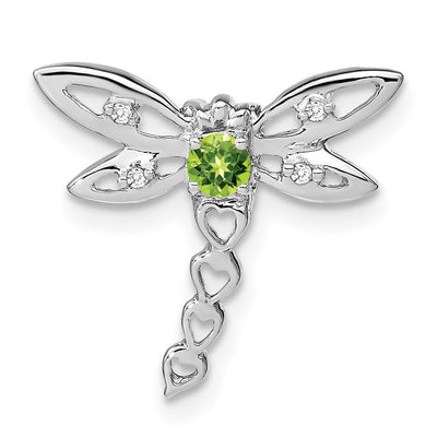 14K white gold diamond dragonfly chain