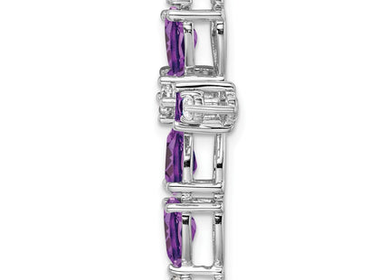 14K white gold diamond cross chain, alternate view