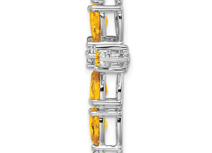 14K white gold diamond cross chain, alternate view