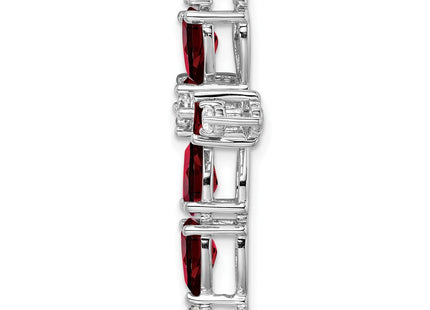 14k White Gold Garnet and Diamond Cross Chain Slide (Style PM7040-GA-020-WA)