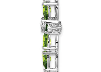 14k White Gold Peridot and Diamond Cross Chain Slide (Style PM7040-PE-020-WA)