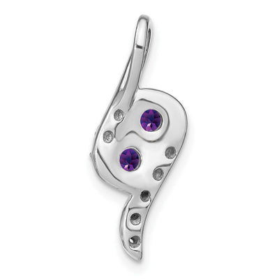14K White Gold Amethyst and Diamond Chain Slide