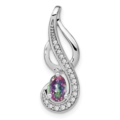 14K white gold diamond pendant