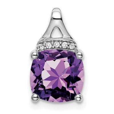 14K white gold diamond pendant