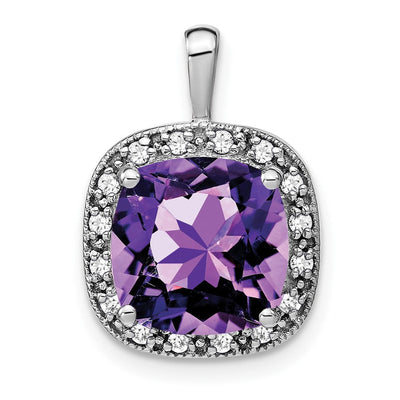 14K white gold diamond pendant
