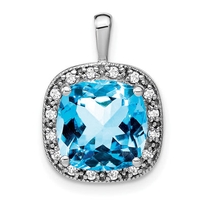 14K white gold diamond pendant