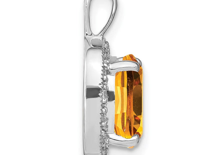 14K white gold diamond pendant, alternate view