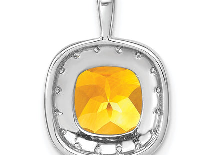 14K white gold diamond pendant, further view