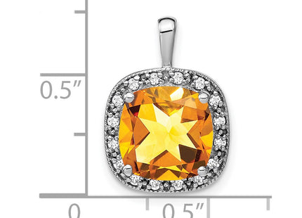 14K white gold diamond pendant, another view