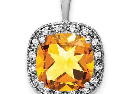 14K white gold diamond pendant