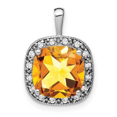 14K white gold diamond pendant