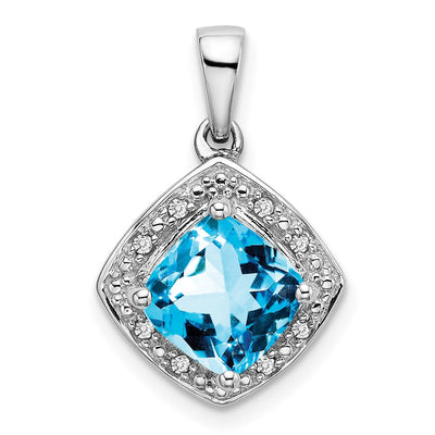 14K white gold diamond pendant