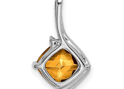 14K white gold diamond pendant, further view