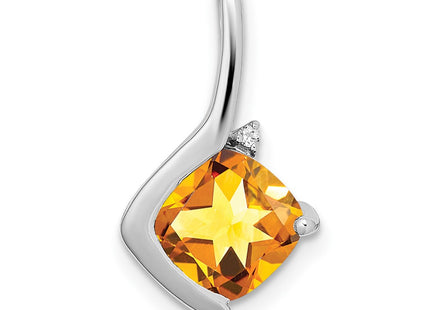 14K white gold diamond pendant