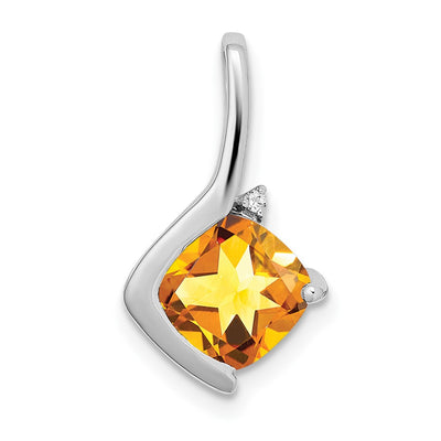 14K white gold diamond pendant