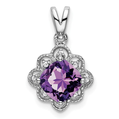 14K white gold diamond pendant