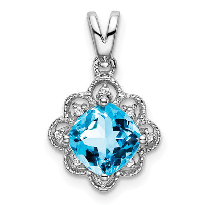 14K white gold diamond pendant