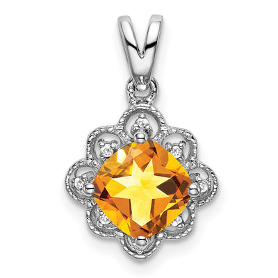 14K white gold diamond pendant