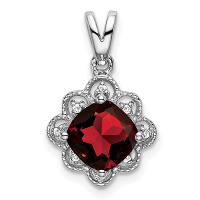 14K white gold diamond pendant
