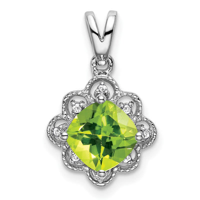 14K white gold diamond pendant