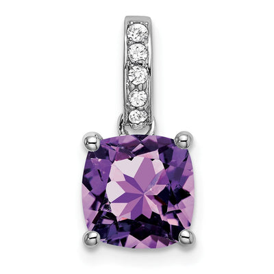 14K white gold diamond pendant