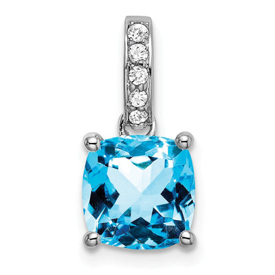 14K white gold diamond pendant
