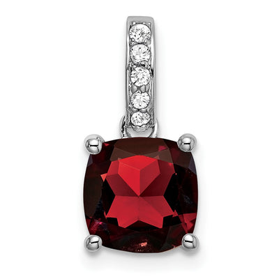 14K white gold diamond pendant