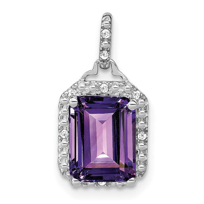 14K white gold diamond pendant
