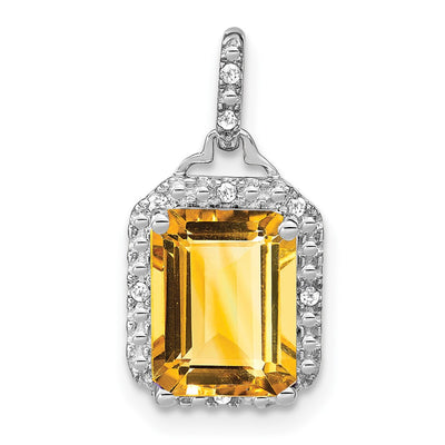 14K white gold diamond pendant