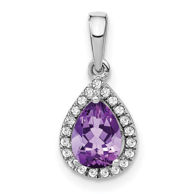 14K white gold diamond pendant